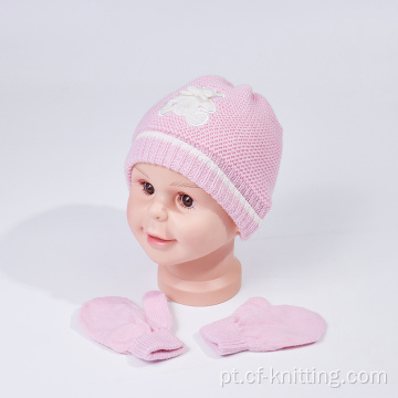 chapéu de malha personalizado e luvas de malha para bebê